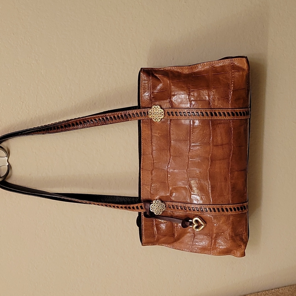 Brighton tan croc leather bag